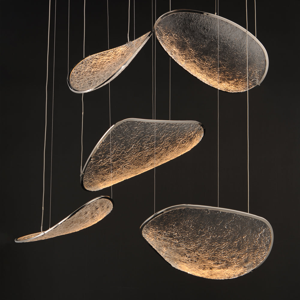 Moonscapes 5-Light LED Pendant (39.5" W) by ET2 Lighting, styled view 1