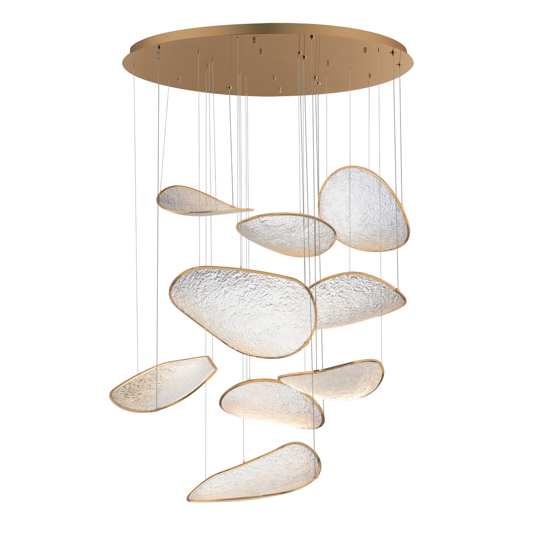 Moonscapes 9-Light LED Pendant by ET2 Lighting in Brushed Champagne, front view