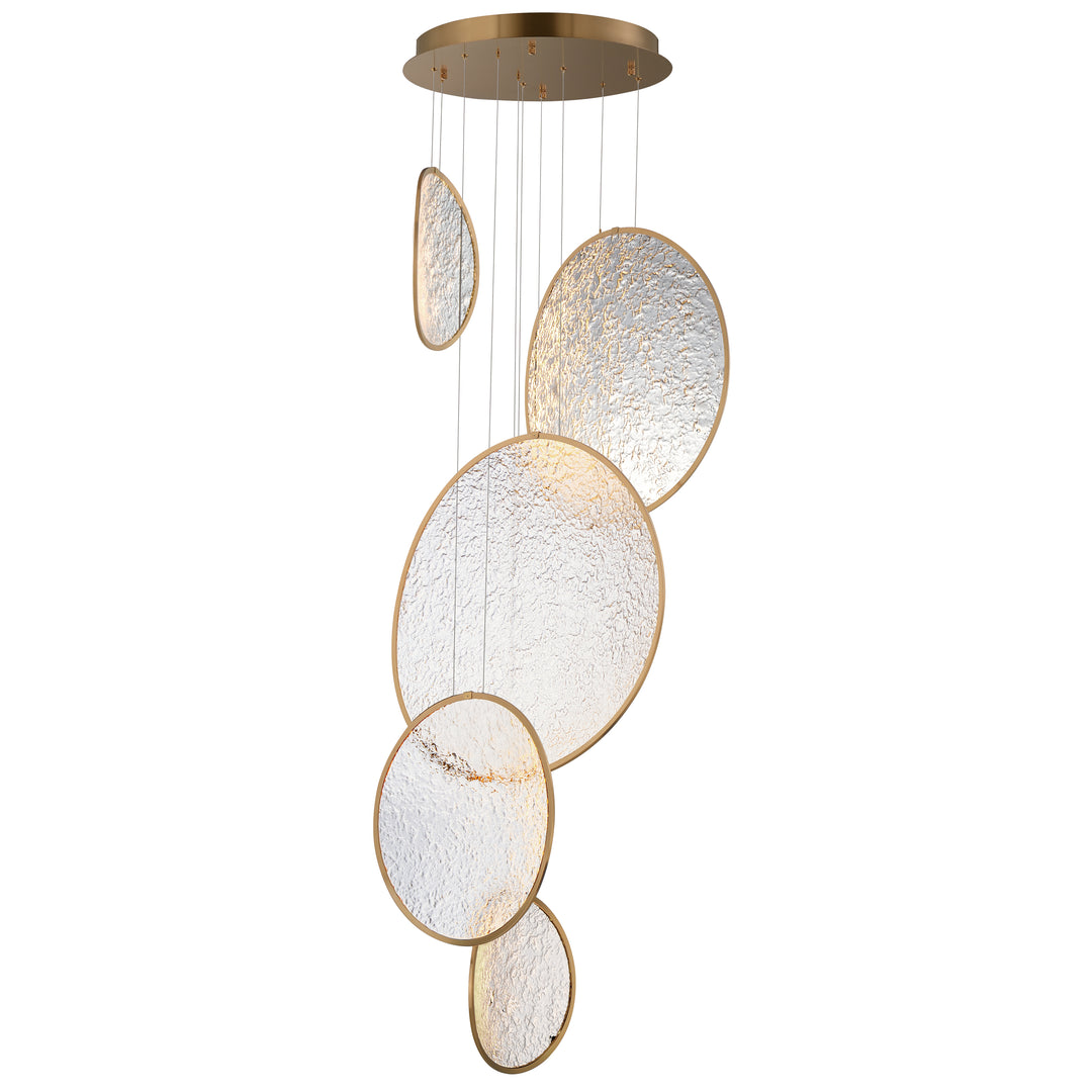 Moonscapes 5-Light LED Pendant in Brushed Champagne