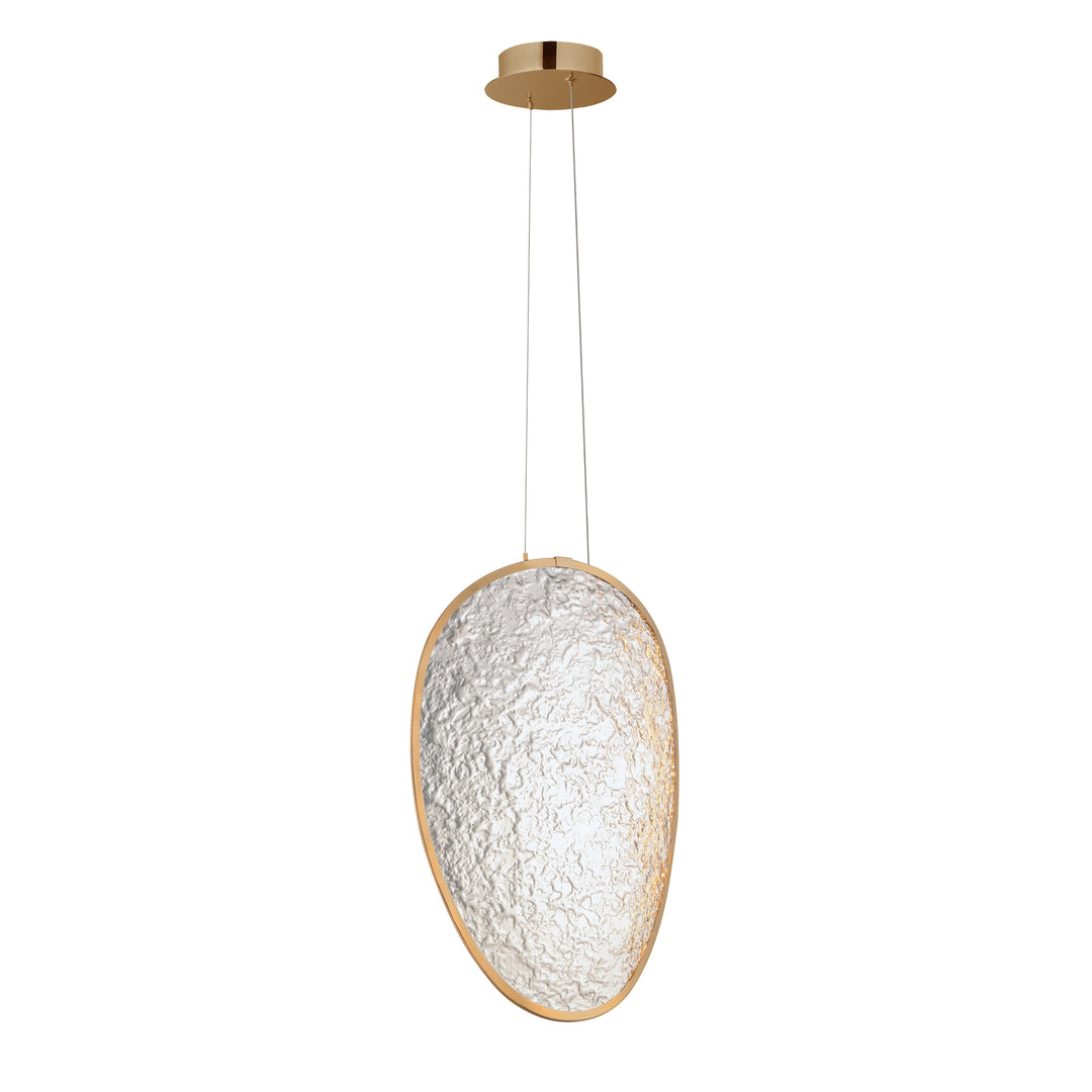Moonscapes Single LED Pendant (13.5" L) by ET2 Lighting in Brushed Champagne, front view