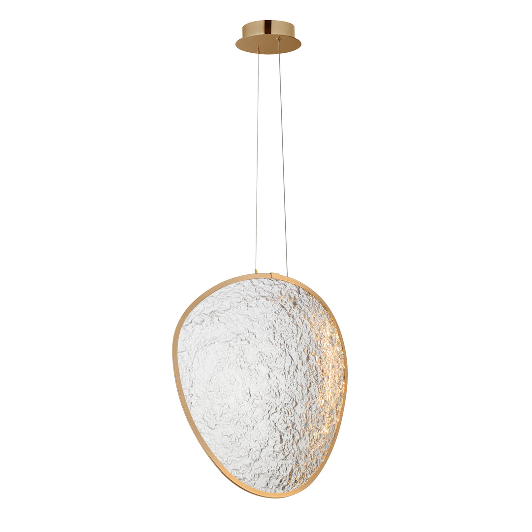 Moonscapes Single LED Pendant (16" L) by ET2 Lighting in Brushed Champagne, front view