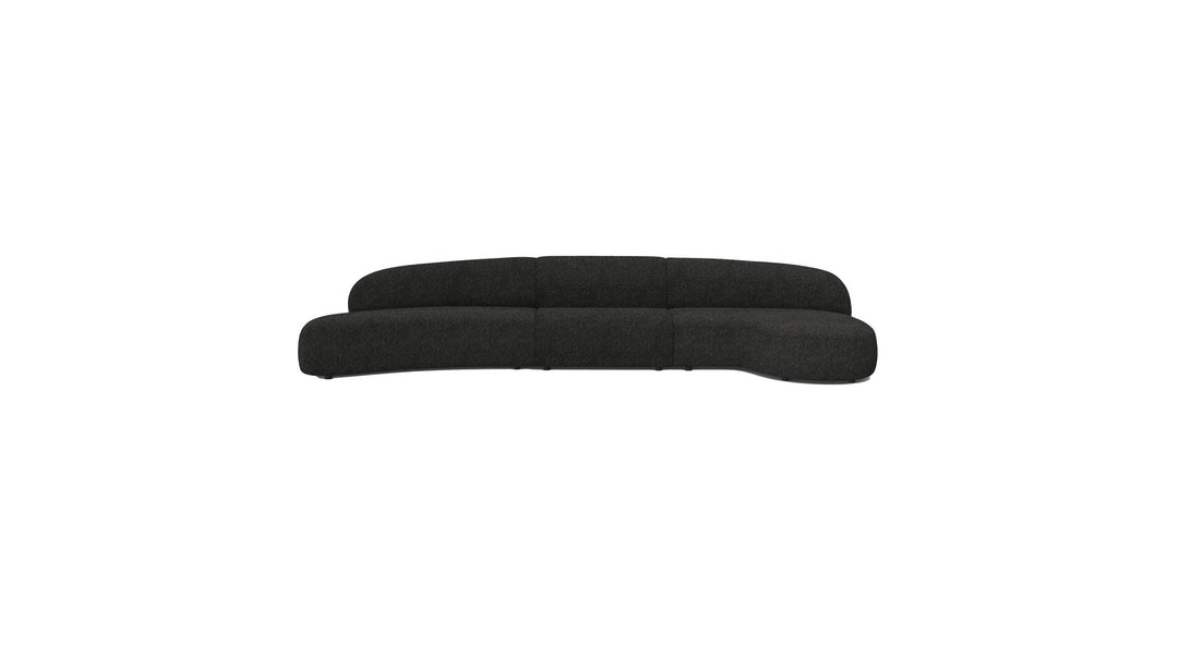 MORITZ Sectional 3-Piece Chaise Facing Right in Licorice Boucle