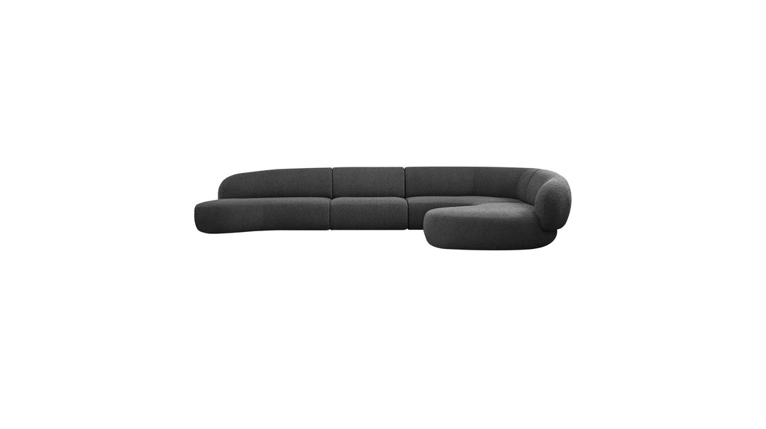 MORITZ  Sectional  4-Piece Chaise Facing Right in Licorice Boucle