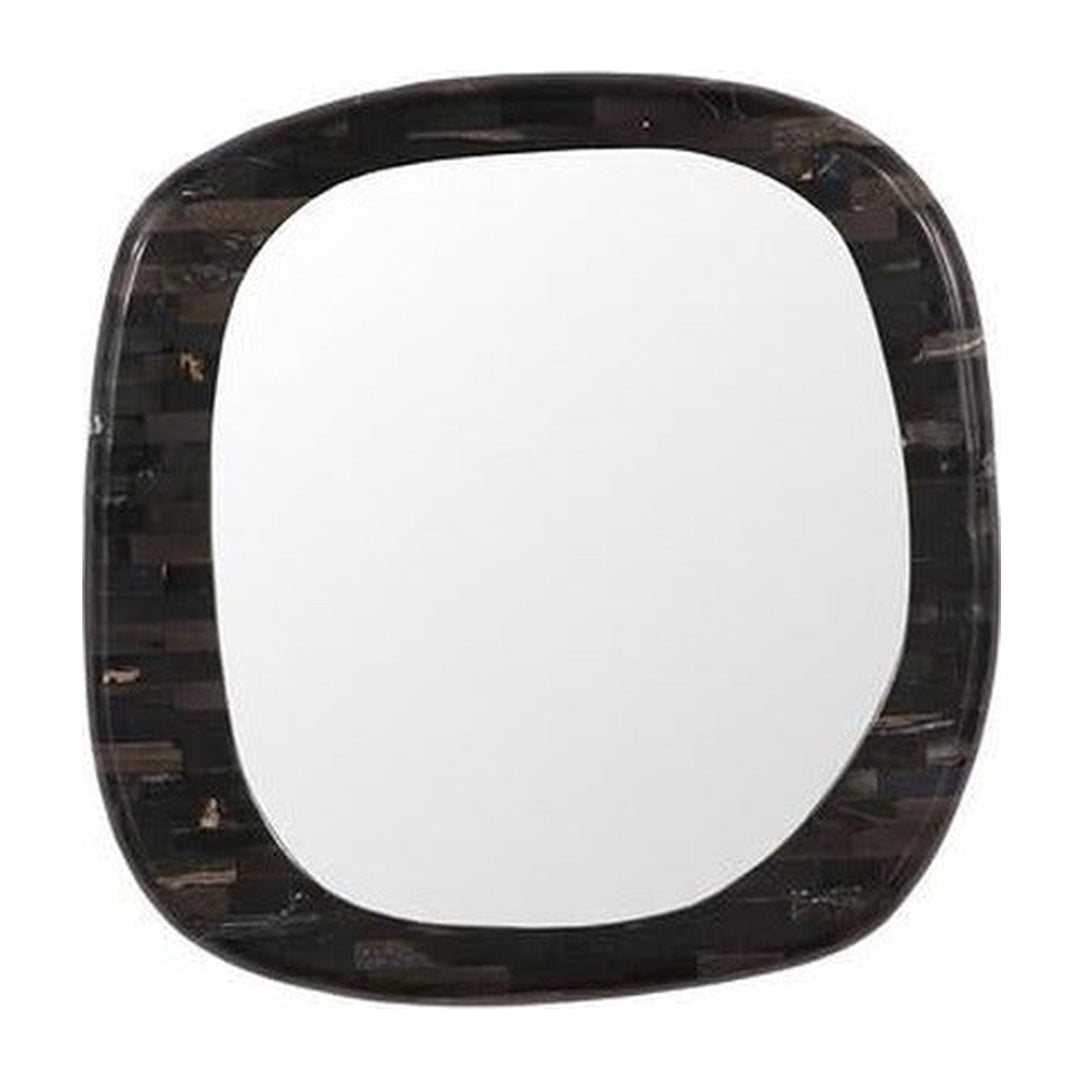 Morphic Petrified Mirror, Rounded, Black Frame Phillips Collection