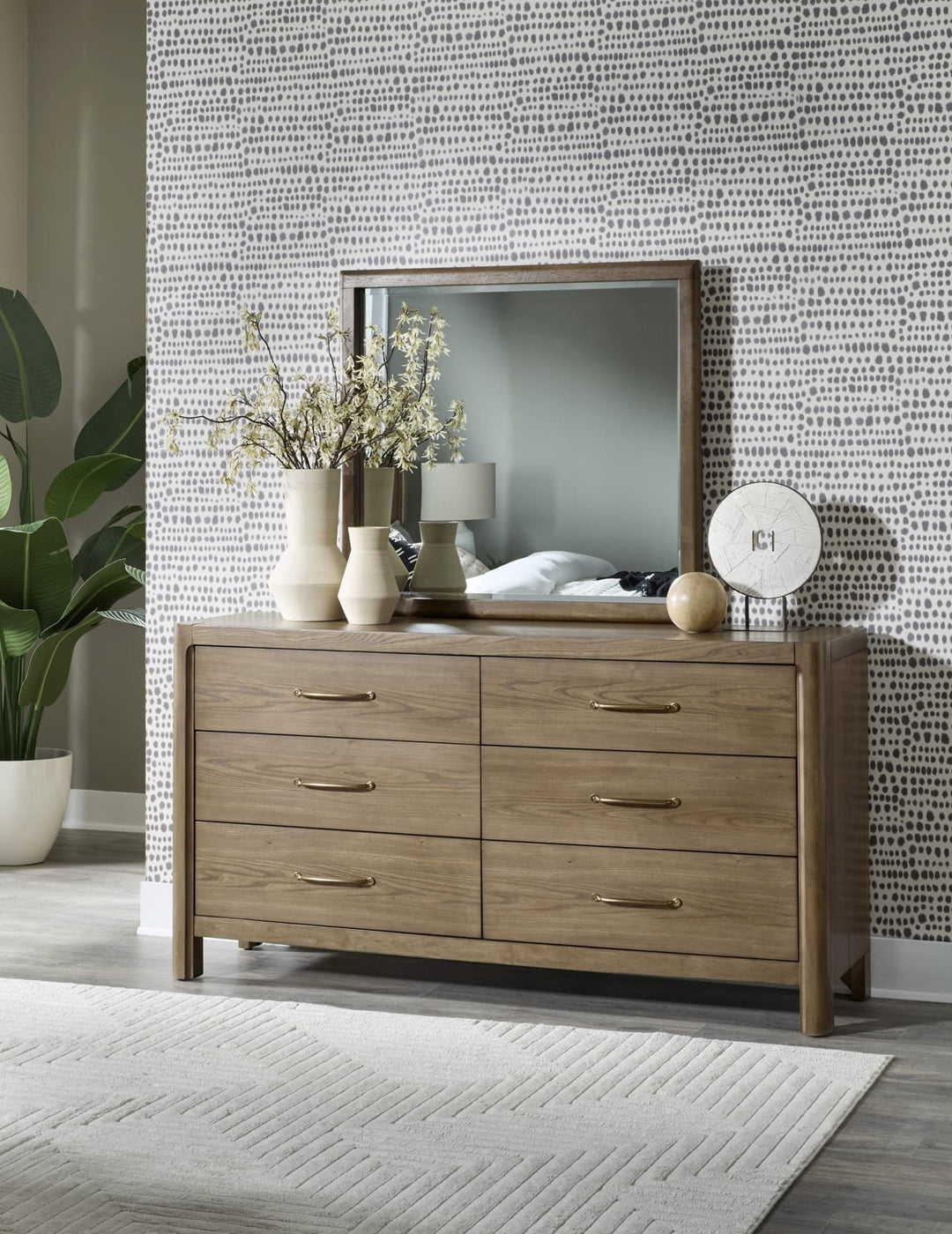 Morris Dresser Mirror in Claystone — styled on the matching dresser (sold separately)