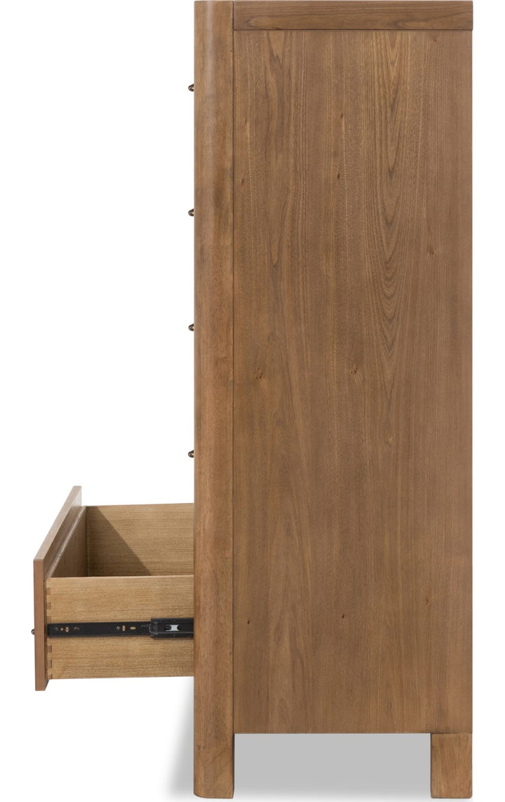 Morris Five Drawer Chest in Claystone — side view