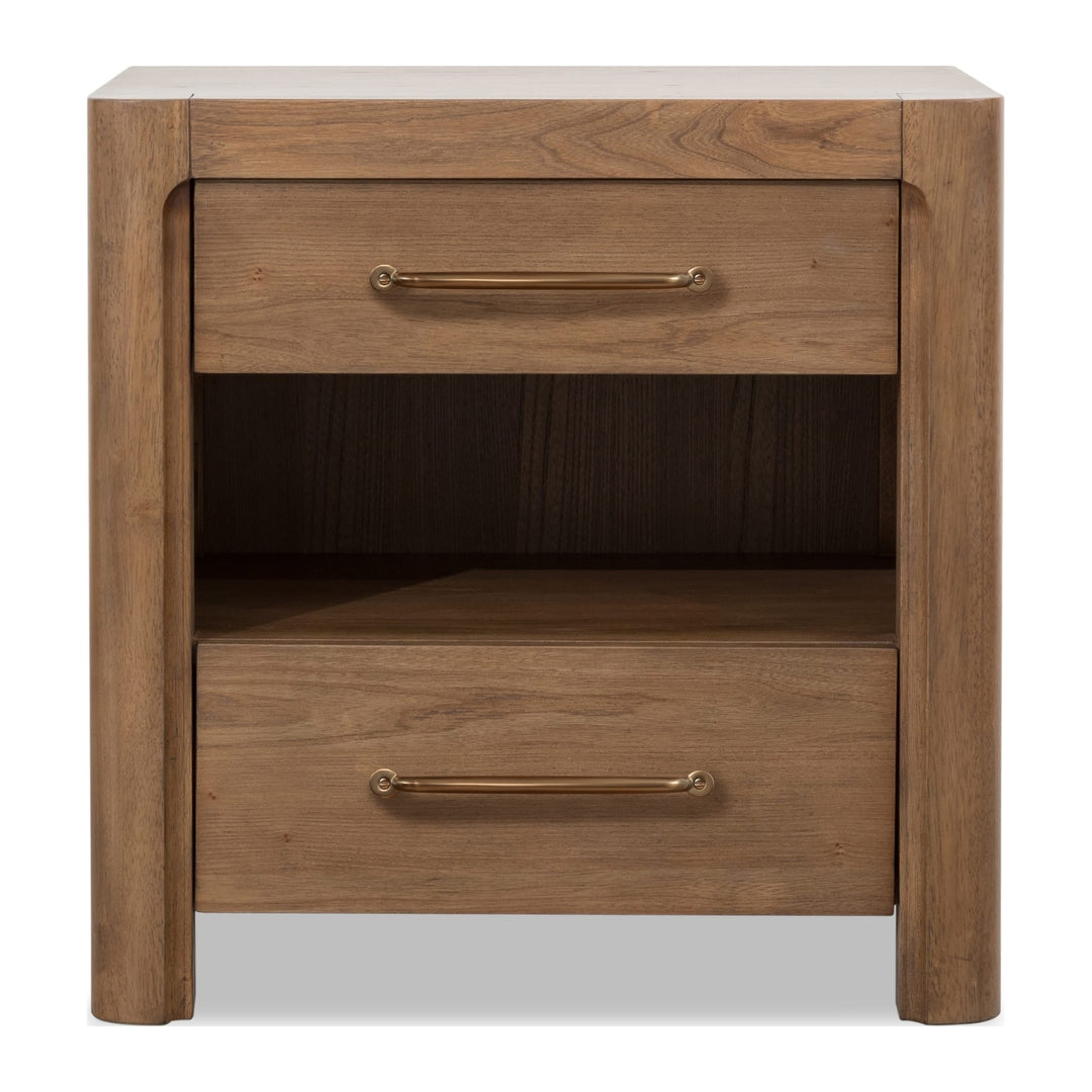 Morris Open Nightstand with LED by Modus in Claystone — on a white background