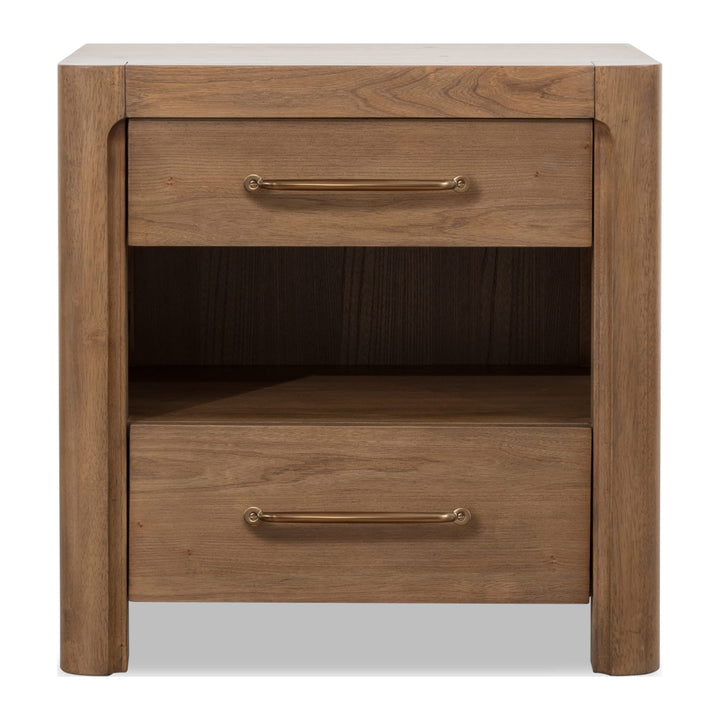Morris Open Nightstand with LED by Modus in Claystone — on a white background