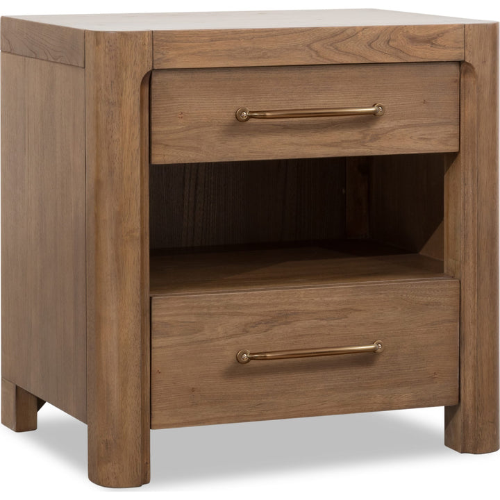 Morris Open Nightstand with LED in Claystone — on a white background