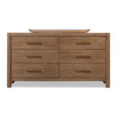 Morris Six Drawer Dresser by Modus in Claystone — on a white background