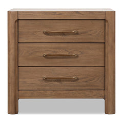 Morris Three Drawer Nightstand by Modus in Claystone — on a white background
