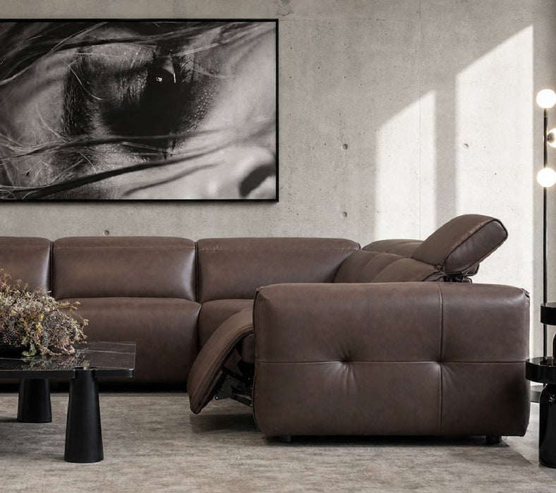Dark leather Mobital living room lounge — Shop This Look at Modern Studio