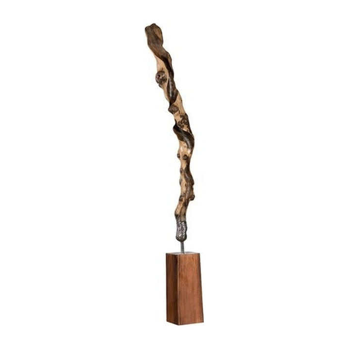 Sculpture On Wood Base with Stainless Steel Phillips Collection