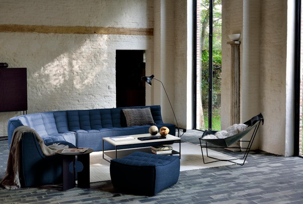 N701 Modular 4-Piece Blue Fabric Sectional Set Ethnicraft