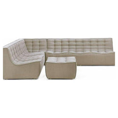 N701 Modular 4-Piece Beige Fabric Sectional Set Ethnicraft