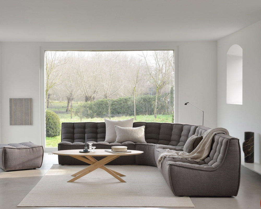 N701 Modular 4-Piece Dark Grey Fabric Sectional Set Ethnicraft