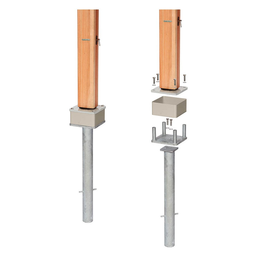 Napoli Cantilever – In-ground Base by Barlow Tyrie, white background