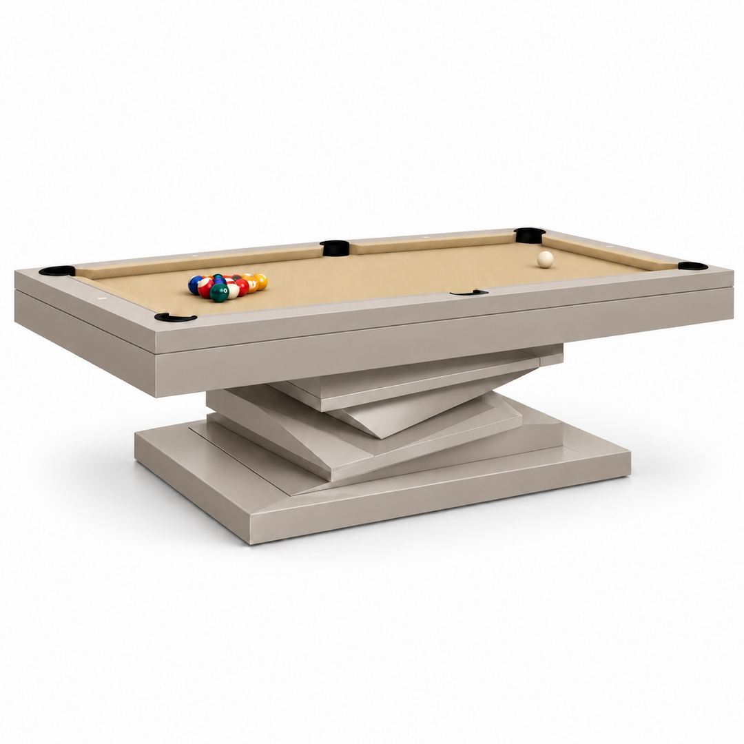 Neavio Warm Greige rendered preview: Greige frame and base finish and supplier Khaki felt on white