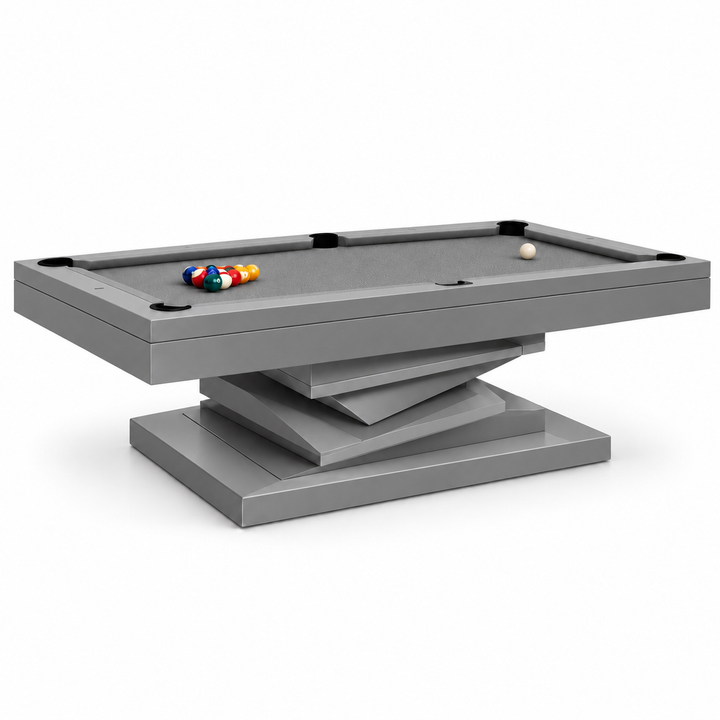 Neavio Stone Gray rendered preview: Stone Gray frame and base finish and supplier Steel Gray felt on white
