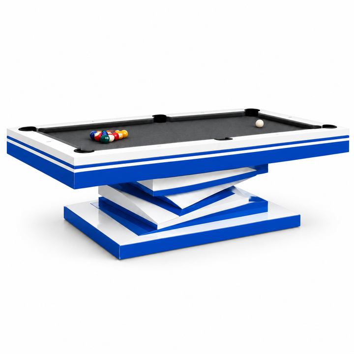 Neavio Cobalt &amp; White rendered preview: Gloss White / Cobalt Blue finish and supplier Charcoal felt on white
