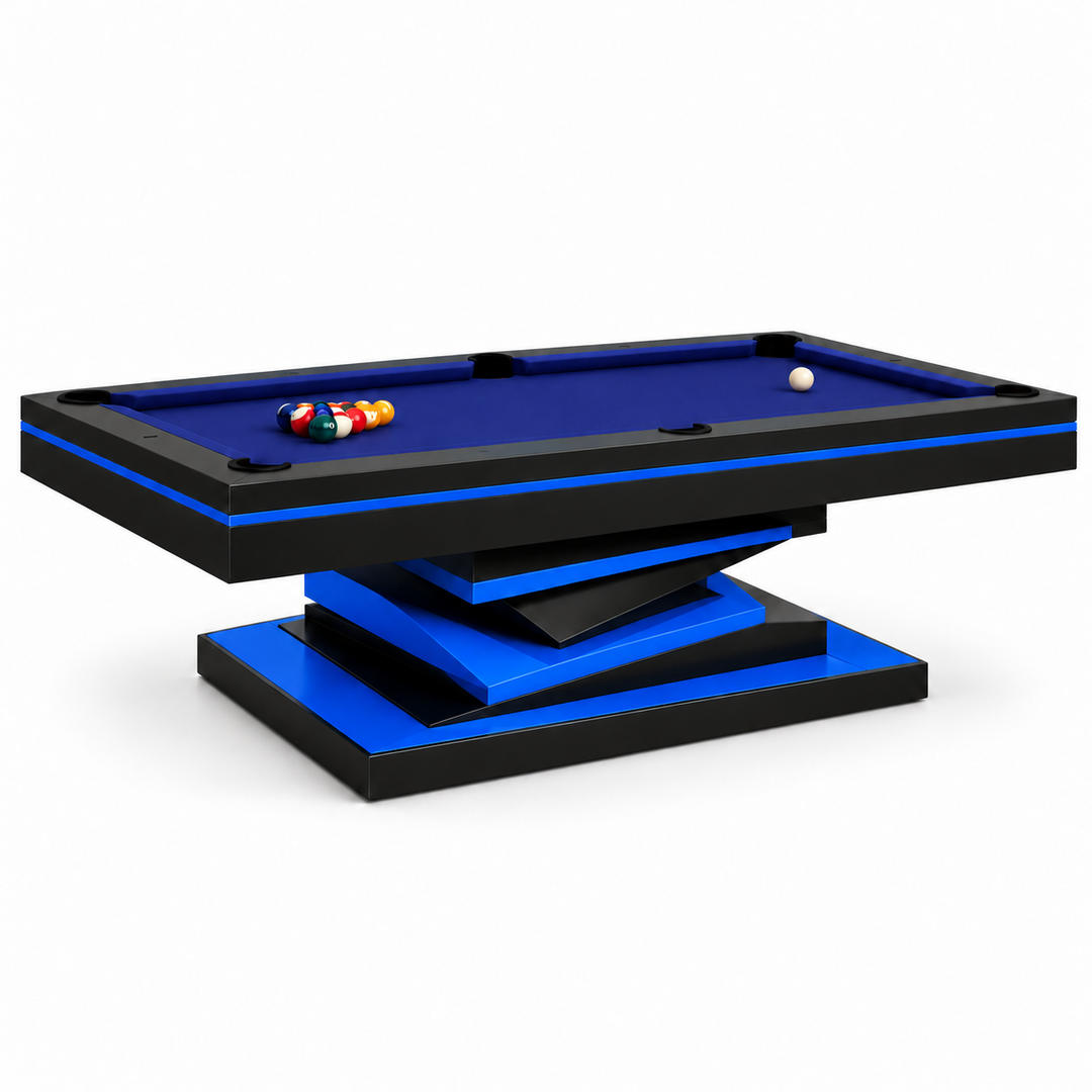 Neavio Electric Blue rendered preview: Satin Black / Electric Blue finish and supplier Euro Blue felt on white
