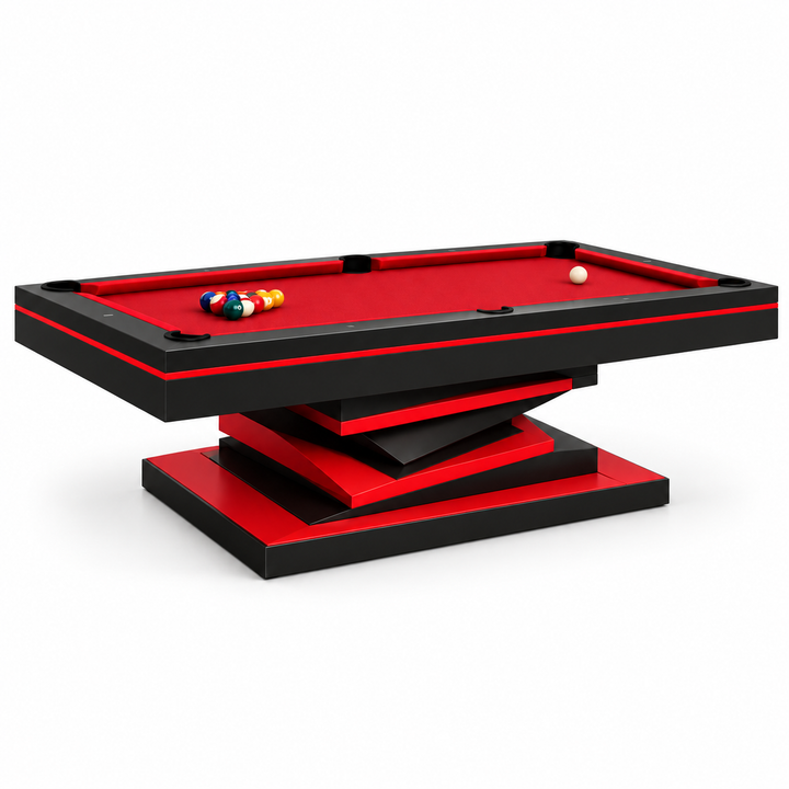 Neavio Racing Red &amp; Black rendered preview: Satin Black / Racing Red finish and supplier Red felt on white