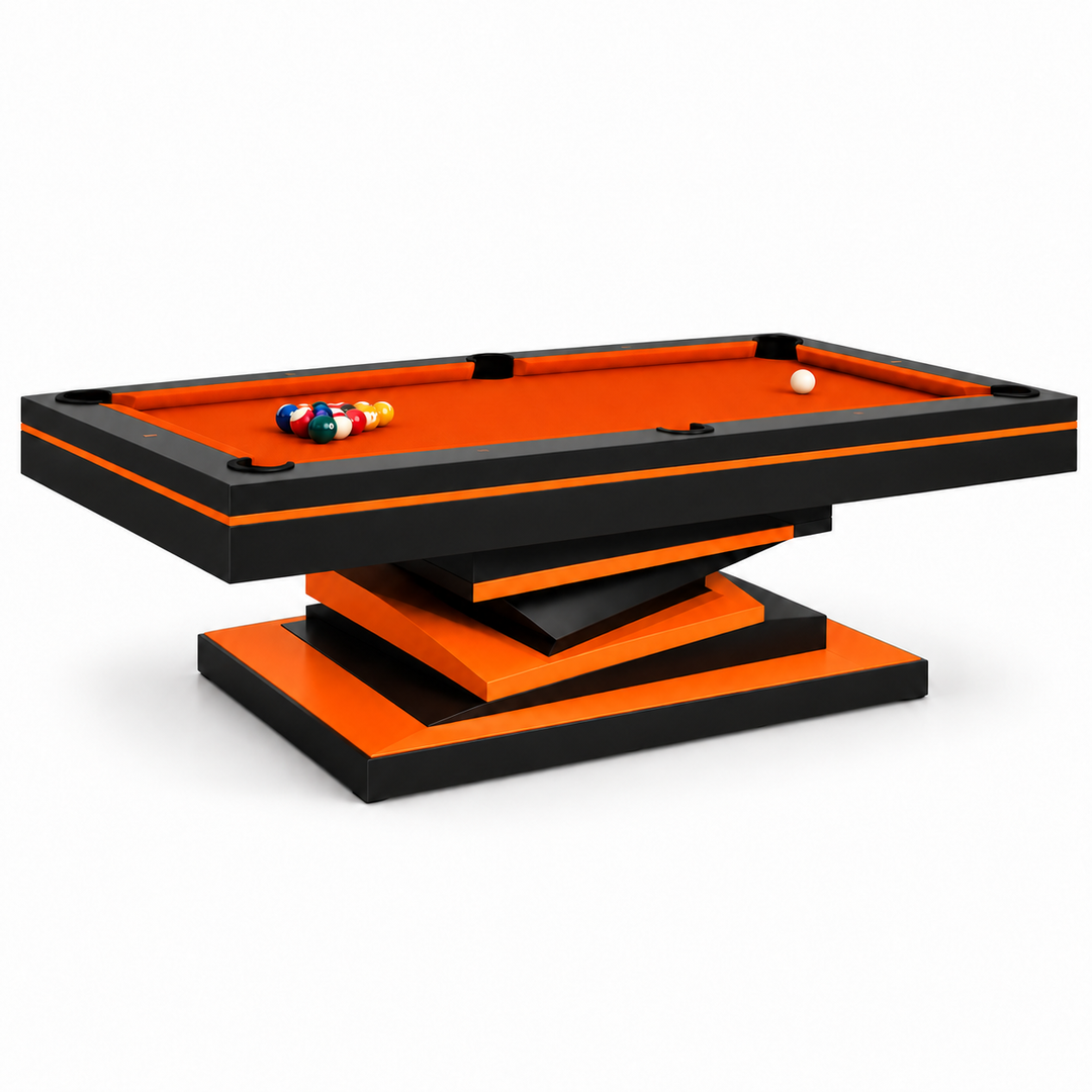 Neavio Tangerine &amp; Black rendered preview: Satin Black / Tangerine finish and supplier Brite Orange felt on white