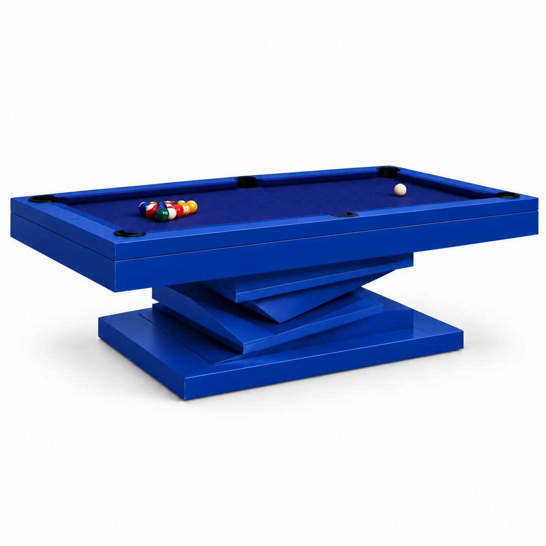Neavio Solid Cobalt rendered preview: Cobalt Blue frame and base finish and supplier Euro Blue felt on white