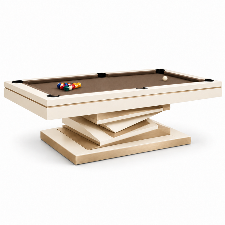 Neavio Warm Neutral rendered preview: ivory frame, champagne accent finish and supplier Taupe felt on white