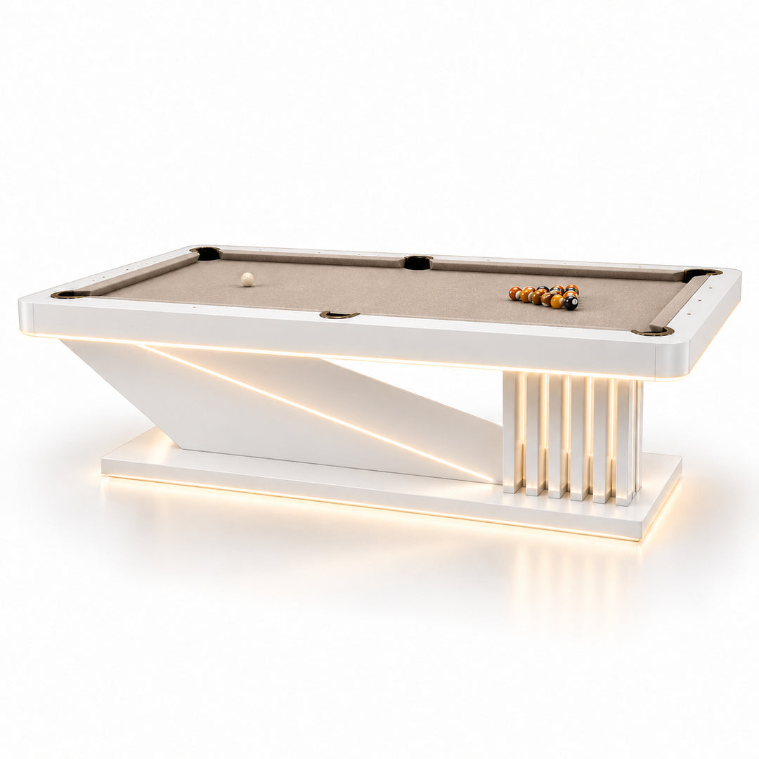 Ness pool table - White / Light Taupe 