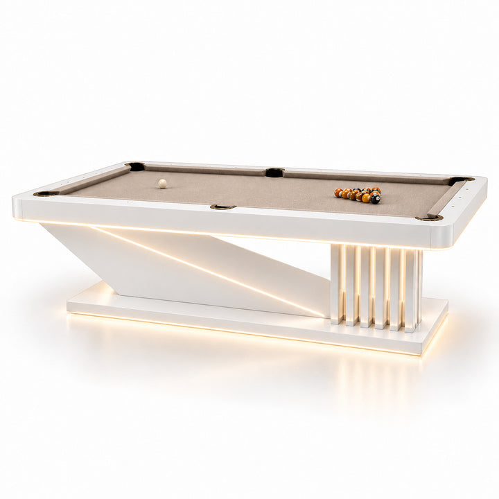 Ness pool table - White / Light Taupe 