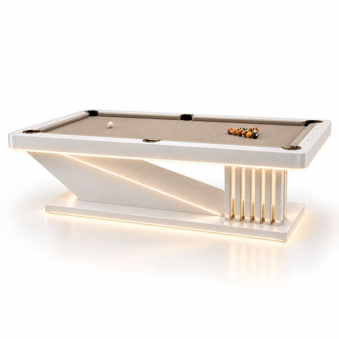 Ness pool table - White / Warm Greige 