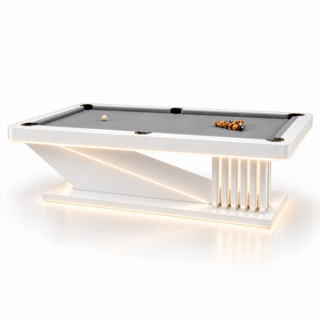 Ness pool table - White / Steel Gray 