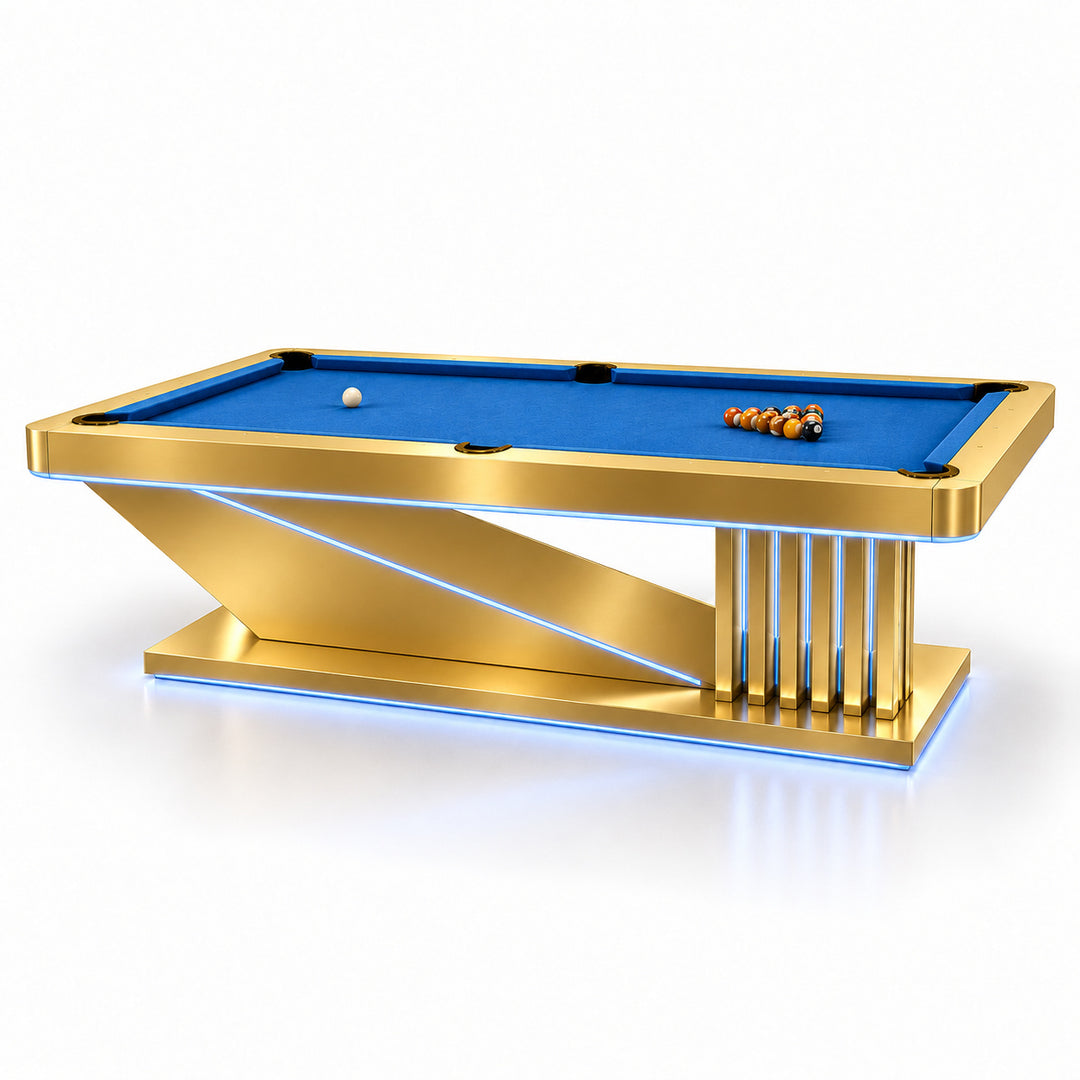 Ness pool table - Gold / Azure Blue 
