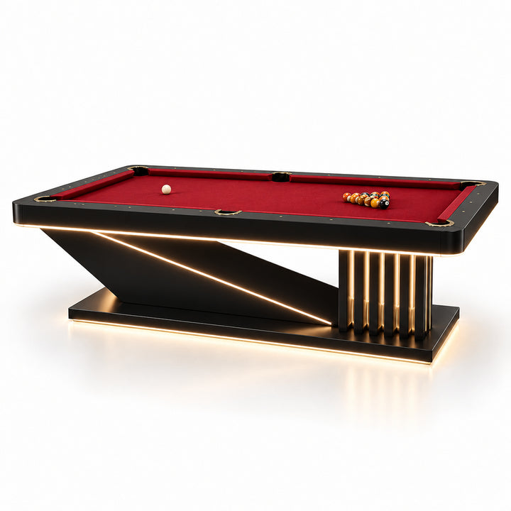 Ness pool table - Black / Deep Red 
