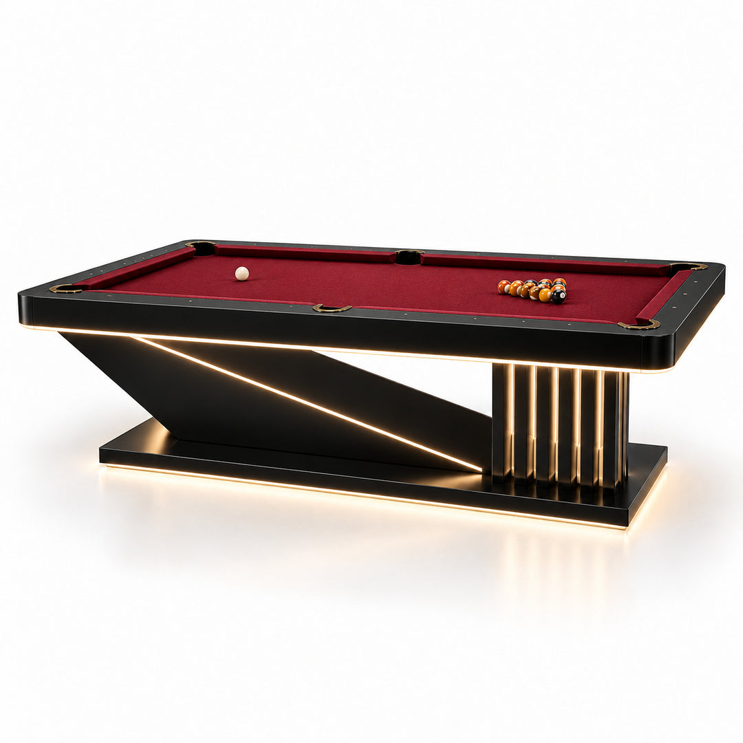 Ness pool table - Black / Oxblood 
