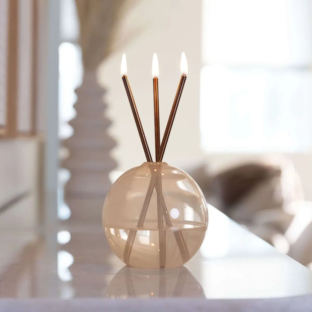 Neva Candle Set — Champagne / Pampas — lifestyle (square-fill)