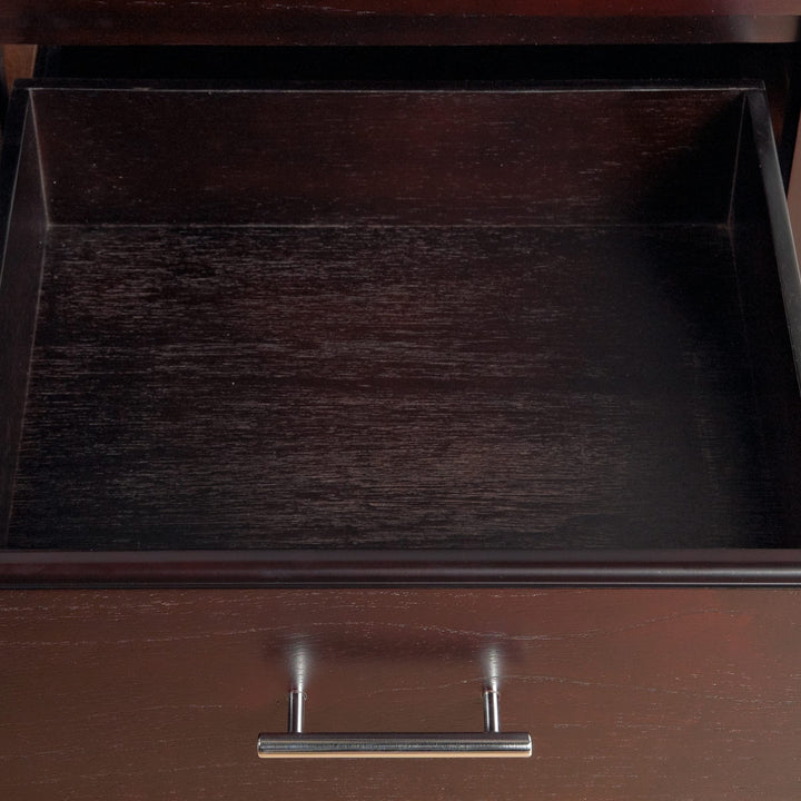 Nevis Charging Station Nightstand in Espresso — detail view
