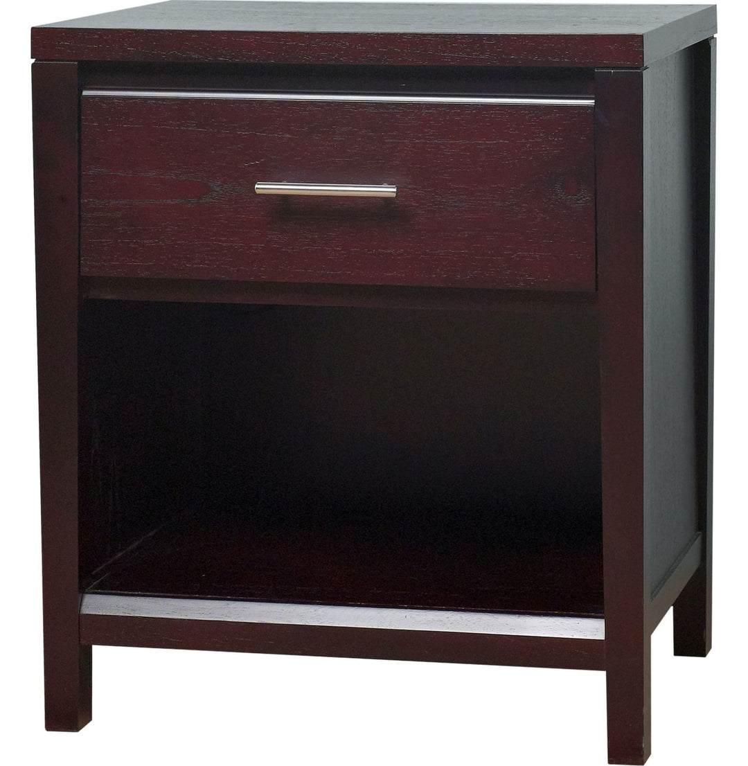 Nevis Charging Station Nightstand in Espresso — on a white background