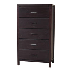 Nevis Five Drawer Chest by Modus in Espresso — on a white background