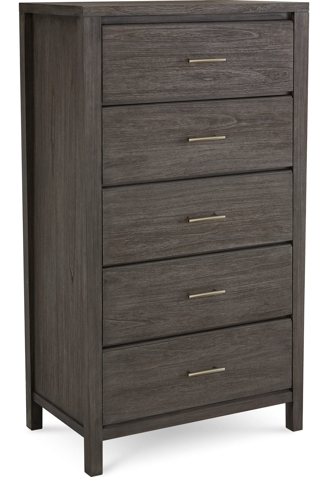 Nevis Five Drawer Chest in Sharkskin — on a white background