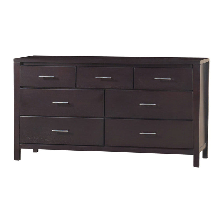 Nevis Seven Drawer Dresser by Modus in Espresso — on a white background