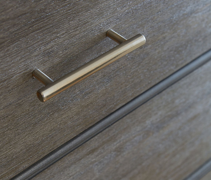 Nevis Seven Drawer Dresser in Sharkskin — detail view