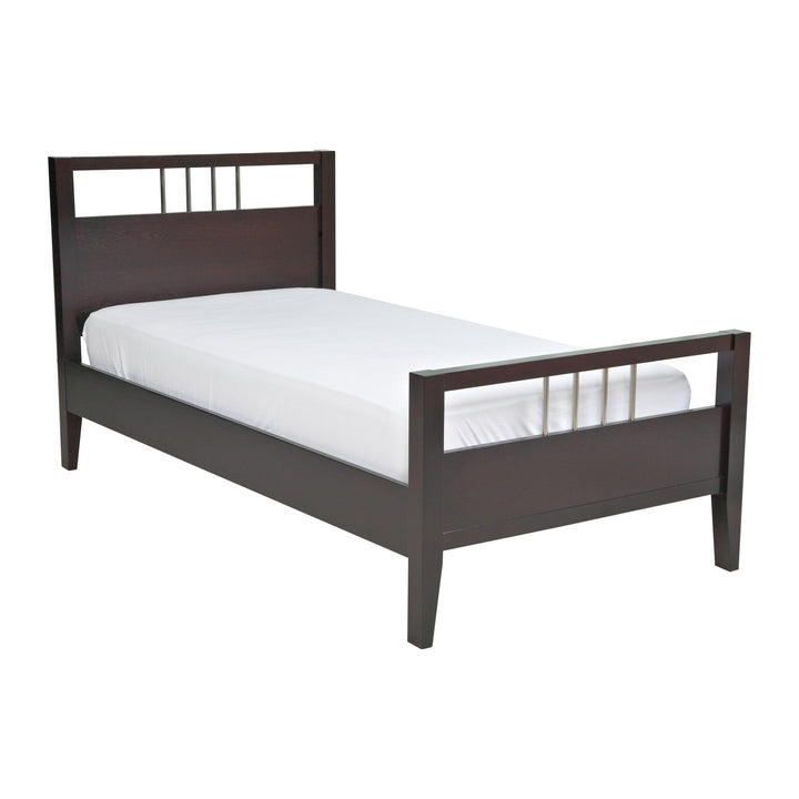 Nevis Wood Platform Bed by Modus in Espresso — white background, angled view