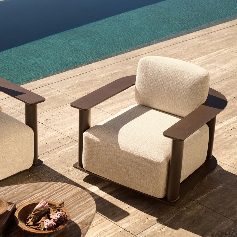 Newport Aluminum Barrel Swivel Lounge Chair by Harbour lifestyle 1