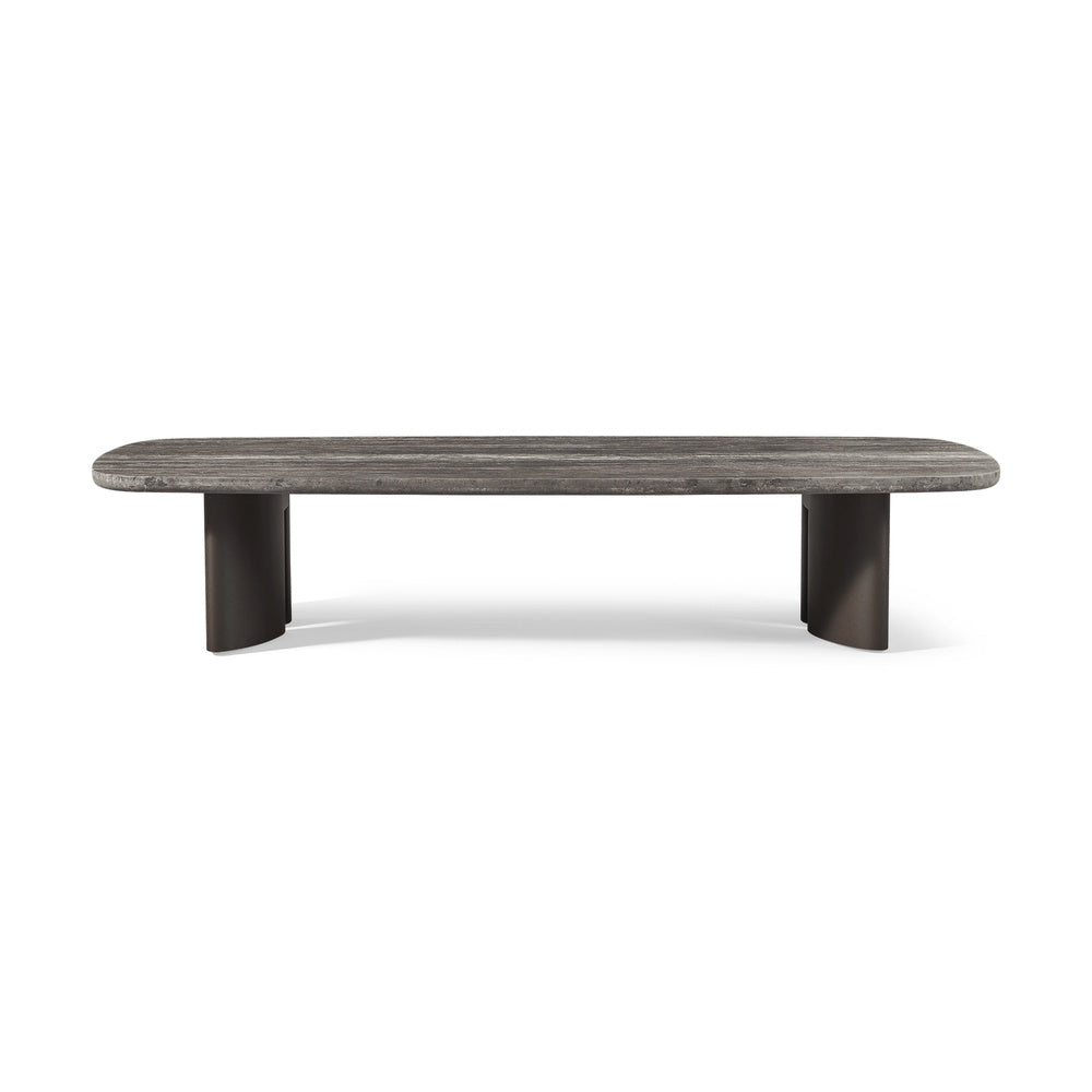 Newport Aluminum Rectangle Coffee Table 76" by Harbour Outdoor — full product view