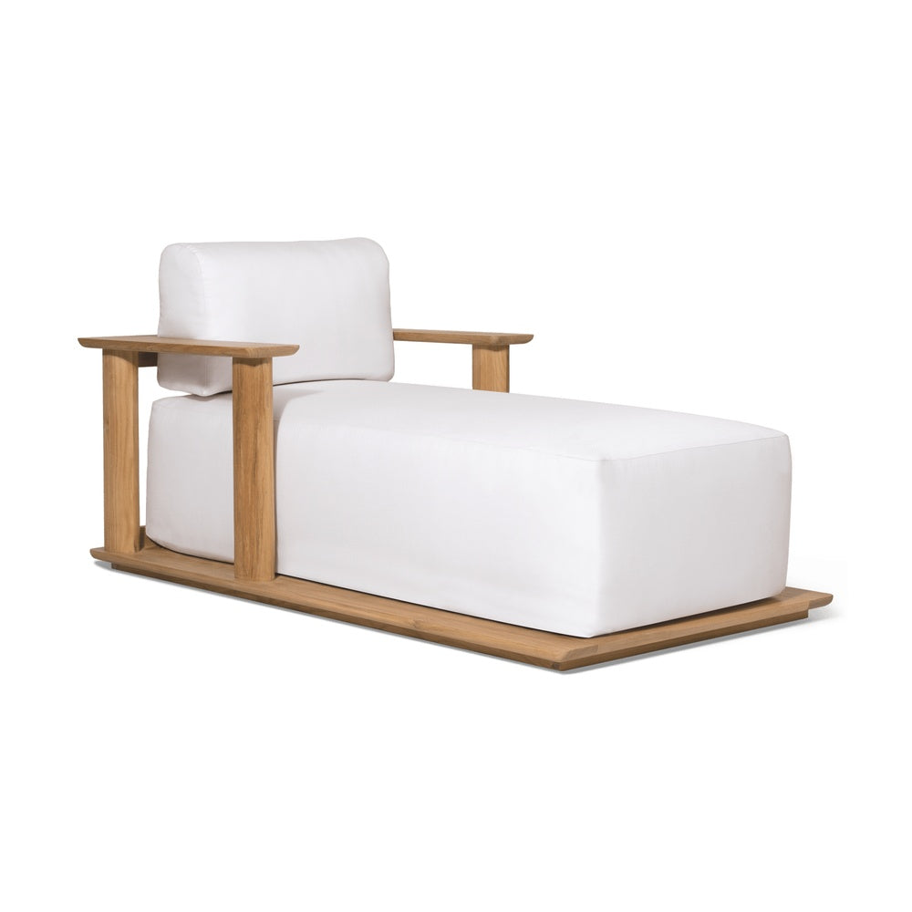 Newport Teak Fixed Chaise by Harbour Outdoor — full product view