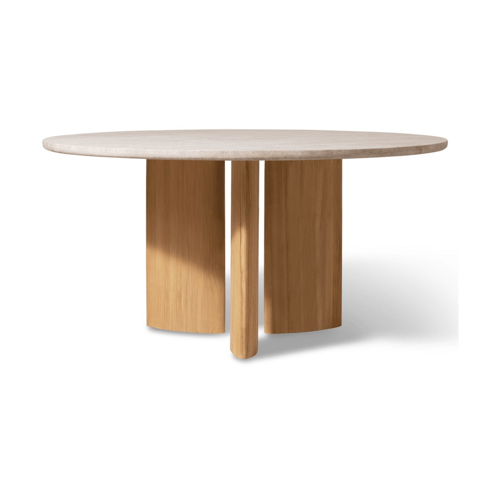 Newport Teak Round Dining Table 60" by Harbour Outdoor — full product view