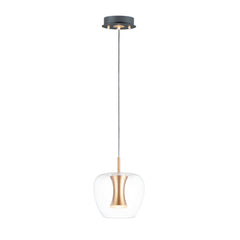 Newton LED 1-Light Pendant by ET2 Lighting in Black / Gold, front view