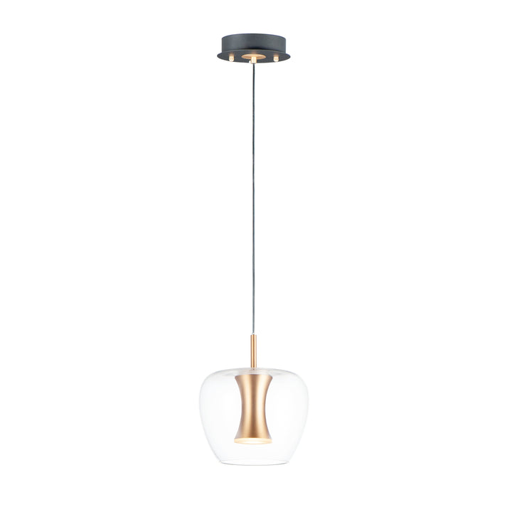 Newton LED 1-Light Pendant by ET2 Lighting in Black / Gold, front view